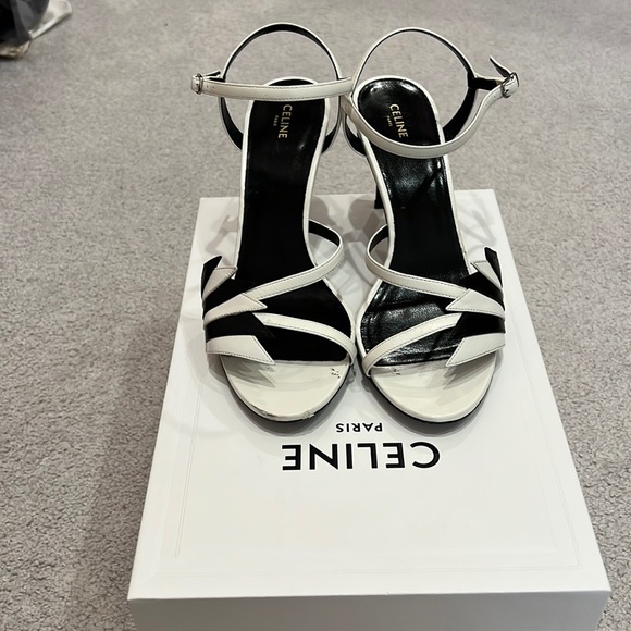Celine Shoes - Celine size 38 (8us) beautiful white and black feathered sides.
